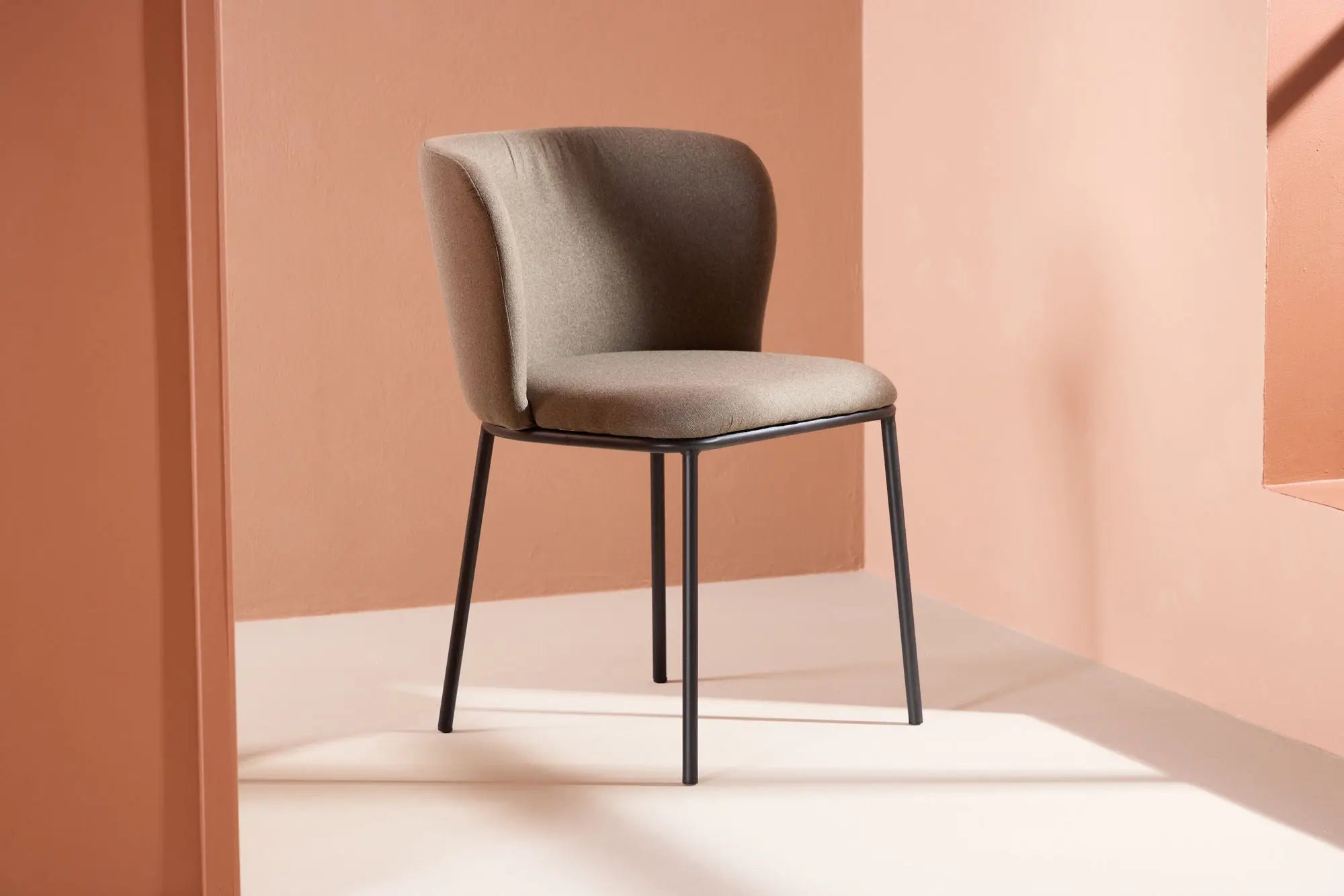 Lot de 2 chaises de salle à manger Edina - 56 x 58 x 76 - Polyester Lin