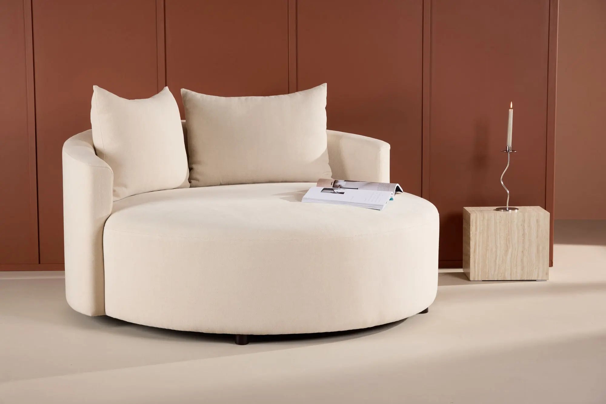 Canapé Kelso - ø150 - Polyester Lin
