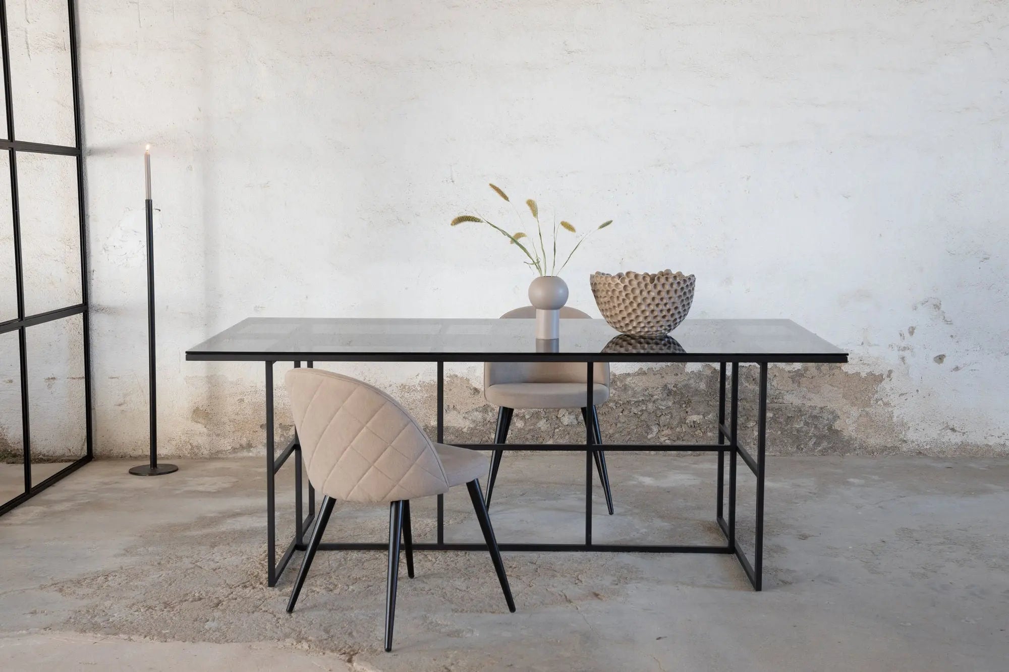 Table à manger Leif - 74 x 200 x 90 - Verre