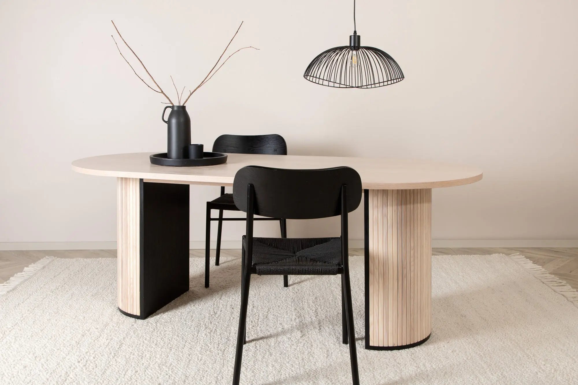 Table à manger ovale Bianca - 75 x 200 x 90 - Facettes