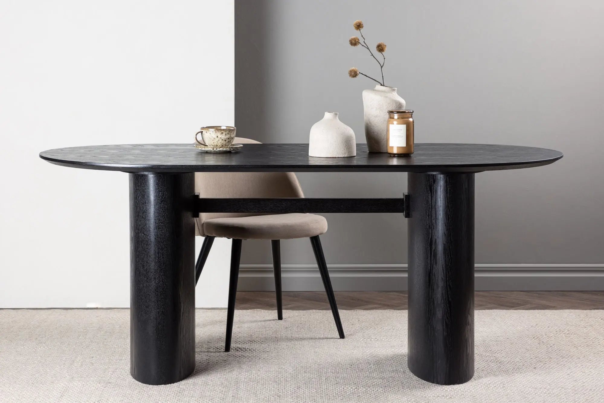 Table à manger ovale Isolde - 90 x 180 - MDF