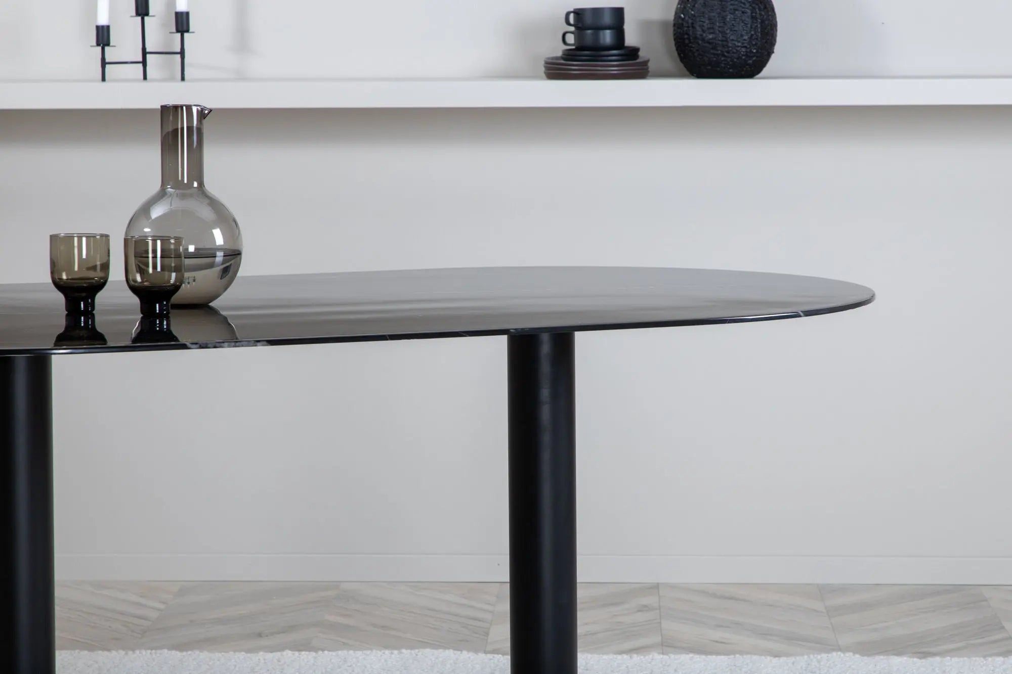 Table à manger ovale Pillan - 180 x 74 x 100 - Verre