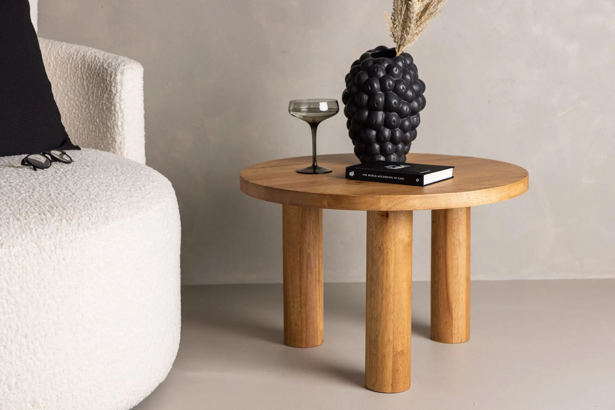 Table basse Duxbury - ø60 - Hévéas