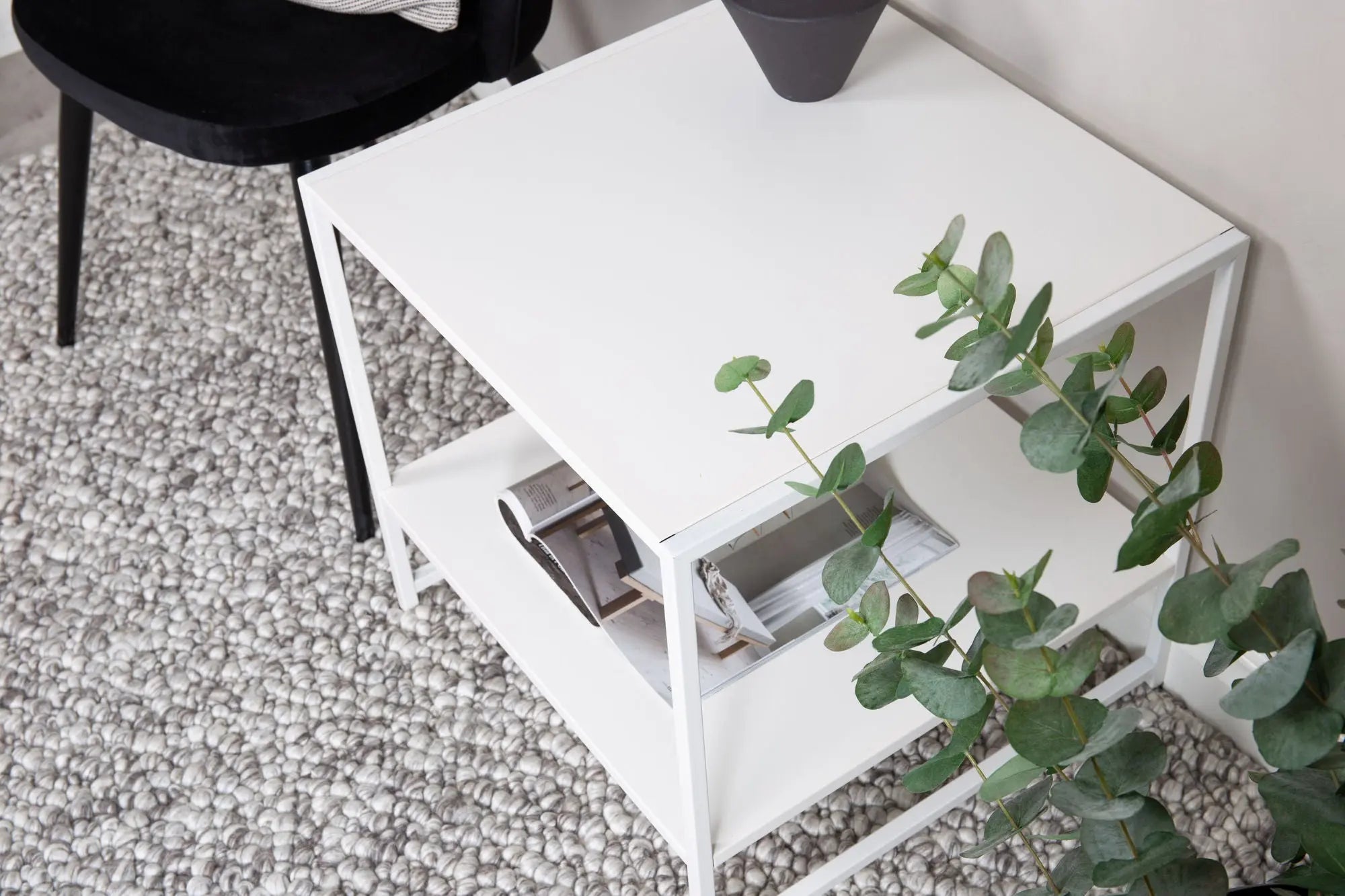 Table d'appoint avec étagère Staal - 50 x 50 - Acier