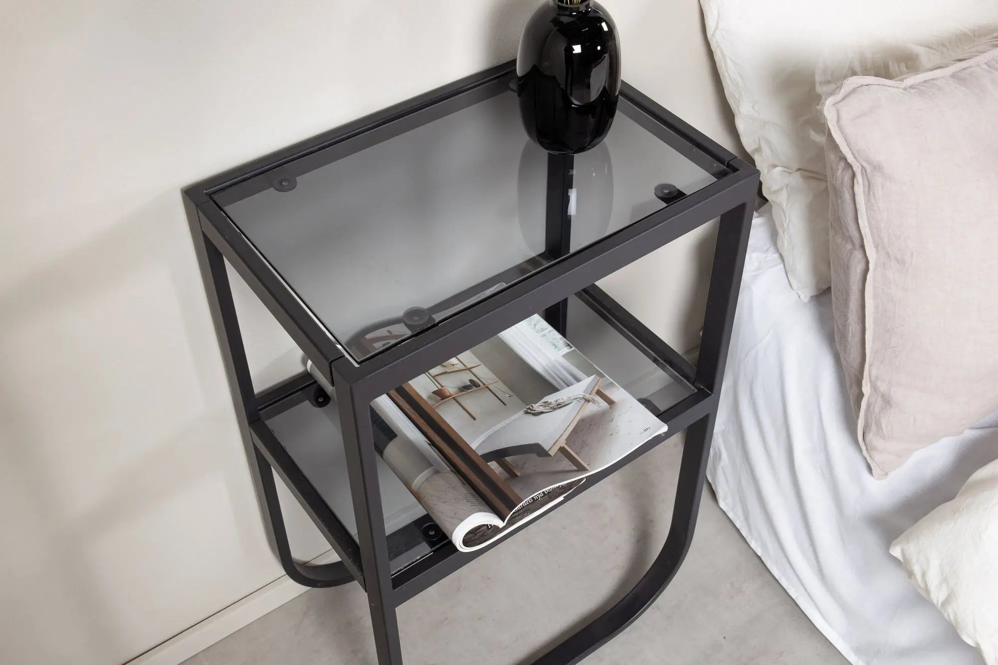 Table de chevet à bascule - 45 x 30 - Verre