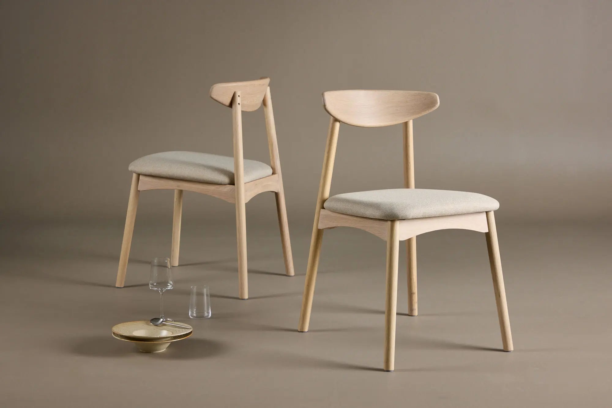 Lot de 2 chaises de salle à manger Ven - 47x54x80cm - Chêne