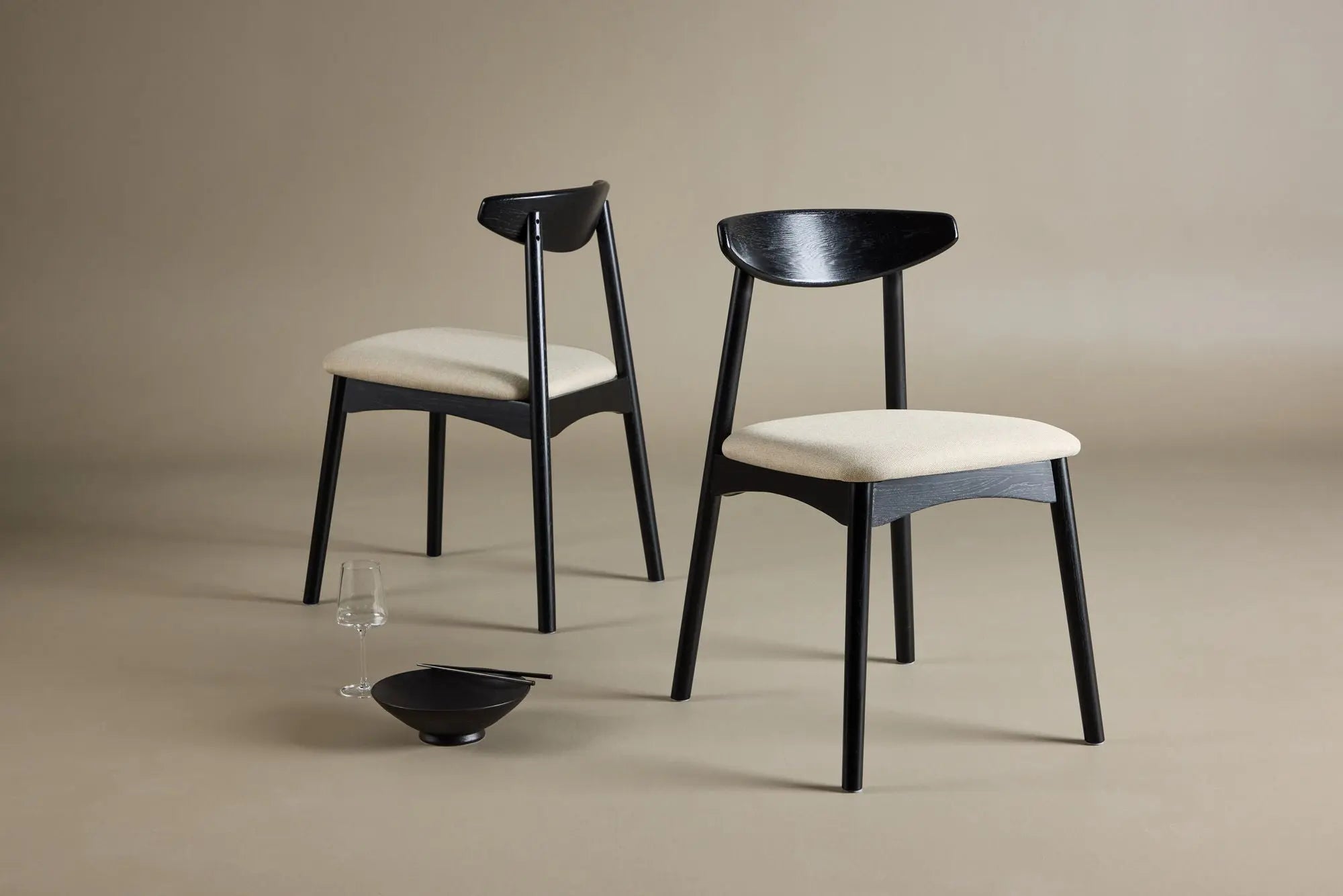 Lot de 2 chaises de salle à manger Ven - 47x54x80cm - Chêne