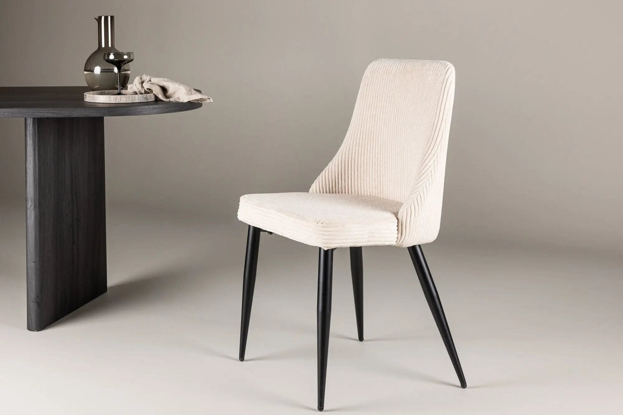 Lot de 2 chaises de salle à manger Leone - 57*48*89 - Polyester velours côtelé