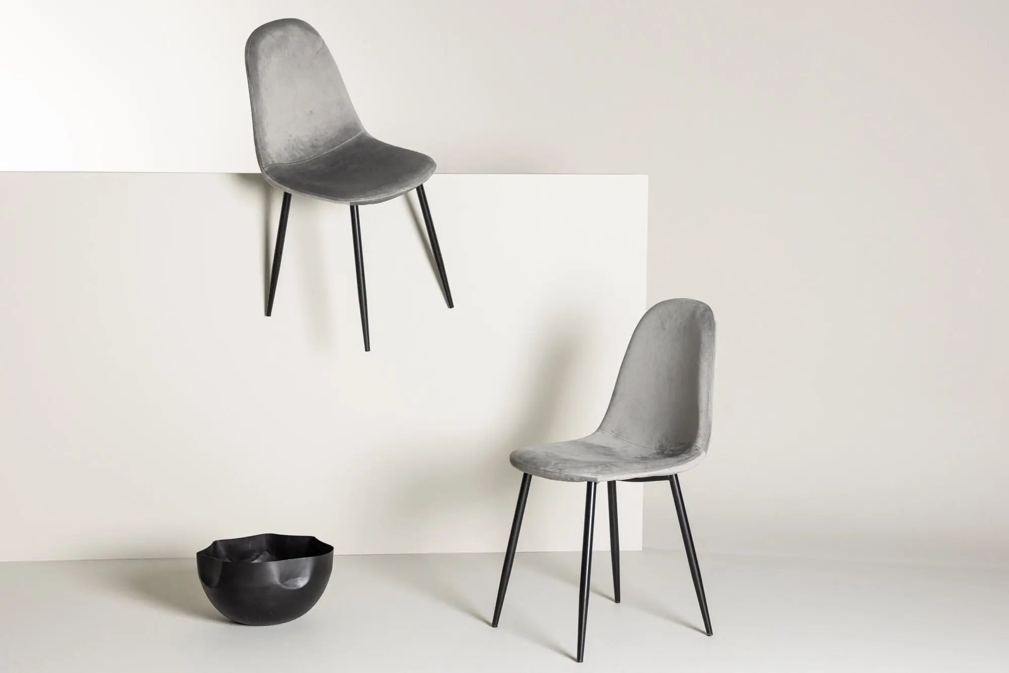 Lot de 2 chaises de salle à manger Polar - 53 x 88 x 46 - Polyester Velvet