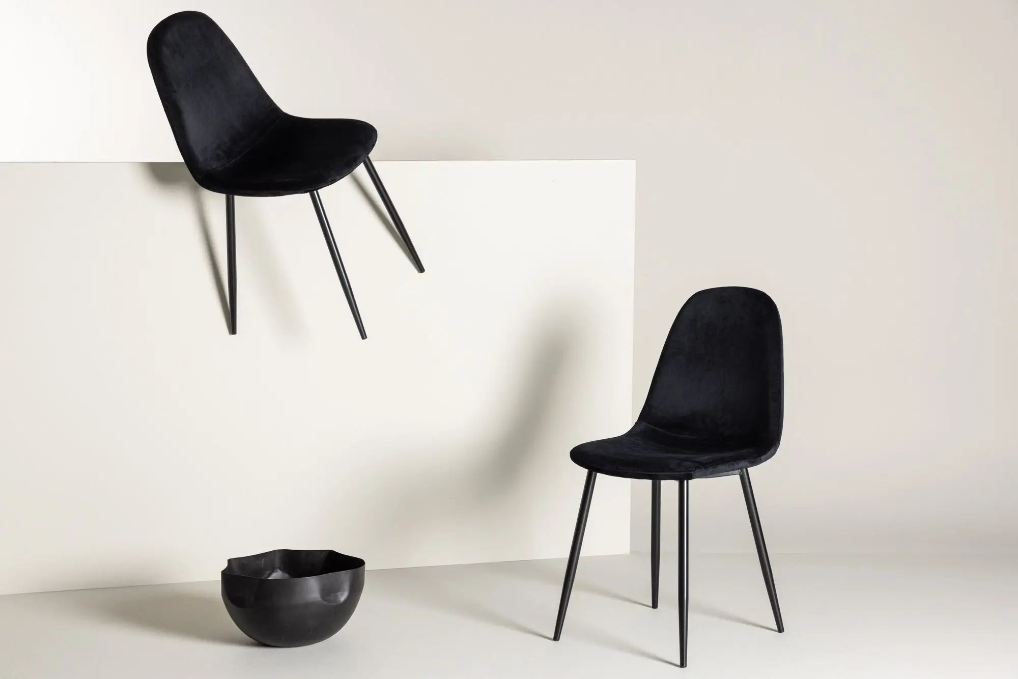 Lot de 2 chaises de salle à manger Polar - 53 x 88 x 46 - Polyester Velvet