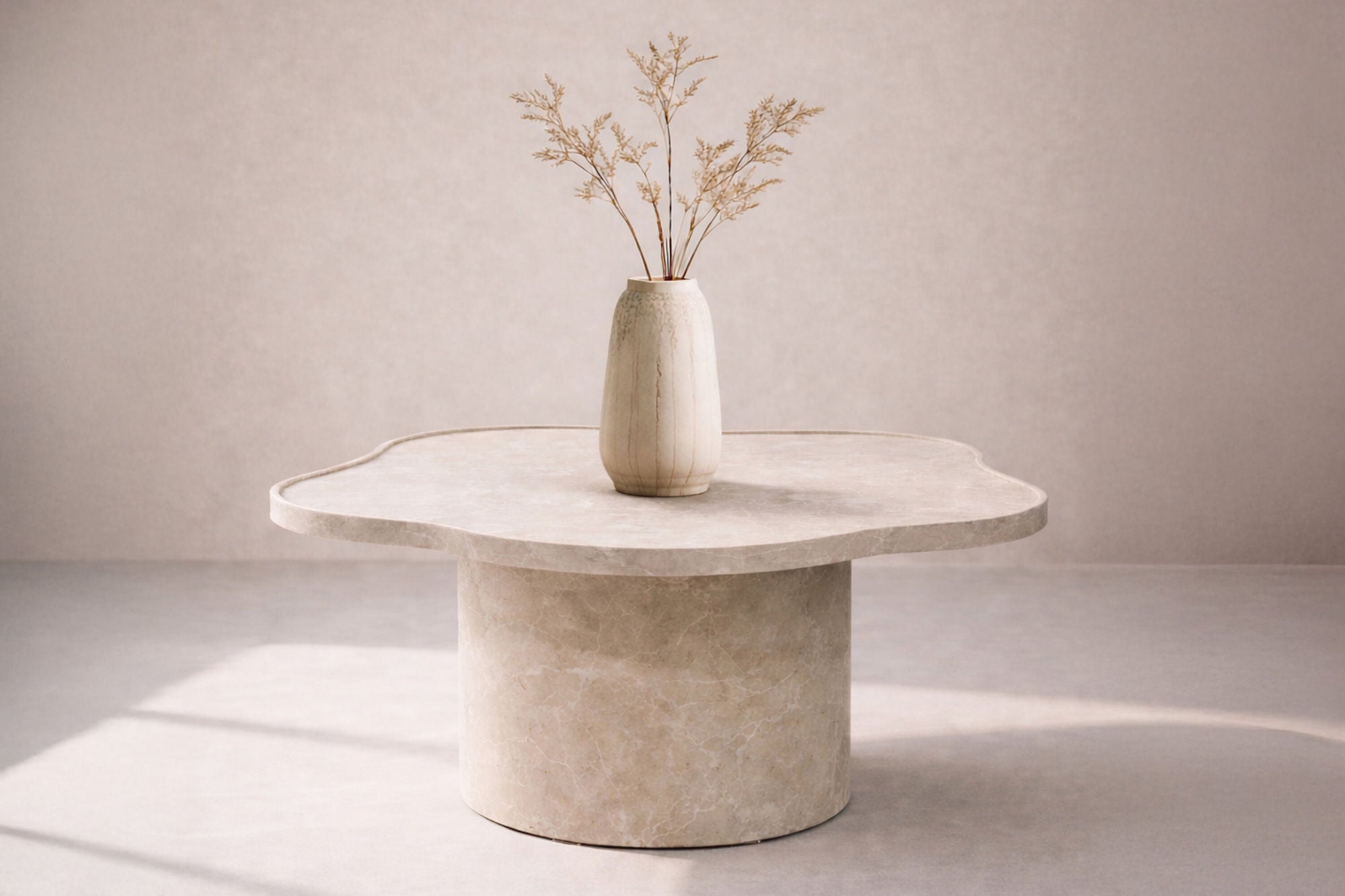 Ilse Sofa Table - Beige Marblelook / MDF w 3D-paper  Loome